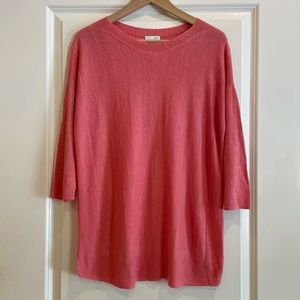 J. Jill Coral-Pink Knit Crewneck Pullover